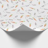 Bunny Rabbit and Carrot Pattern Wrapping Paper Cadeaupapier (Hoek)