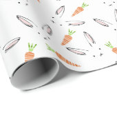 Bunny Rabbit and Carrot Pattern Wrapping Paper Cadeaupapier (Rol Hoek)