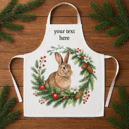 Bunny Rabbit and Christmas Wreath  Schort