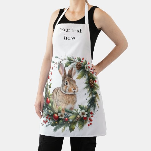 Bunny Rabbit and Christmas Wreath  Schort (Insitu)