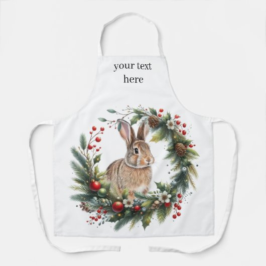 Bunny Rabbit and Christmas Wreath Schort (Voorkant)