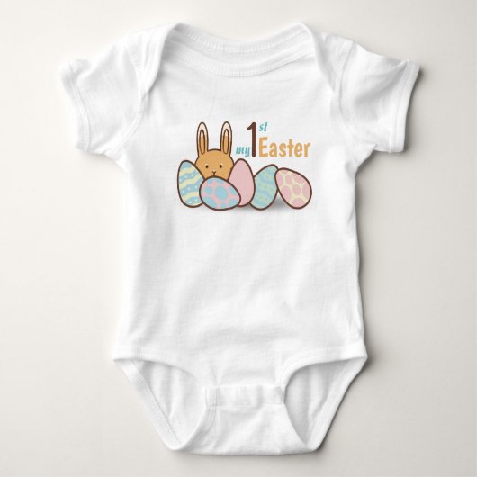 Bunny Rabbit and Eggs My 1st Easter Personalized Romper (Voorkant)