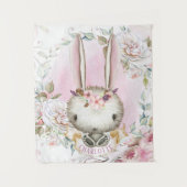 Bunny Rabbit Baby shower Banner Achtergrond Wall A Wandkleed (Voorkant)