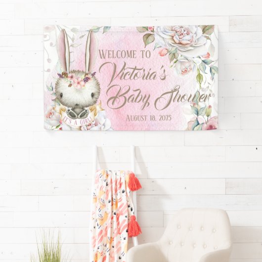 Bunny Rabbit Baby shower Banners (Insitu)