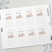 Bunny Rabbit baby shower bibliotheekplaten Etiket