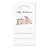 Bunny Rabbit baby shower bibliotheekplaten Etiket (Voorkant)