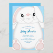Bunny Rabbit Baby shower Blue Kaart (Voorkant / Achterkant)