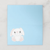 Bunny Rabbit Baby shower Blue Plaatskaartje (Buitenkant ongevouwen)