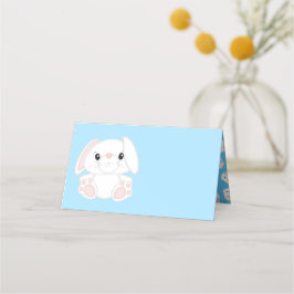Bunny Rabbit Baby shower Blue Plaatskaartje