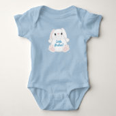 Bunny Rabbit Baby shower Blue Romper (Voorkant)