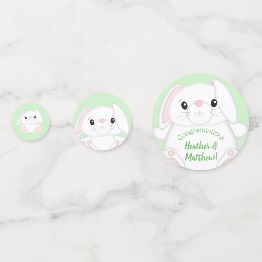 Bunny Rabbit Baby shower Confetti (Achterkanten)