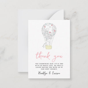 Bunny Rabbit Baby shower Dank je Notitiekaartje