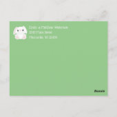 Bunny Rabbit Baby shower Green Briefkaart (Achterkant)