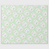 Bunny Rabbit Baby shower Green Cadeaupapier (Vlak)