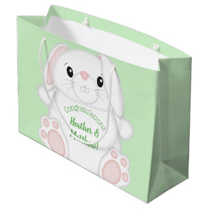 Bunny Rabbit Baby shower Green Groot Cadeauzakje