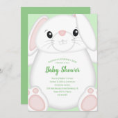 Bunny Rabbit Baby shower Green Kaart (Voorkant / Achterkant)