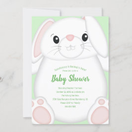 Bunny Rabbit Baby shower Green Kaart