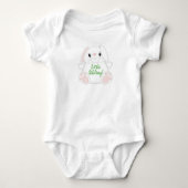 Bunny Rabbit Baby shower Green Romper (Voorkant)