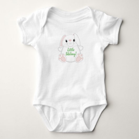 Bunny Rabbit Baby shower Green Romper (Voorkant)