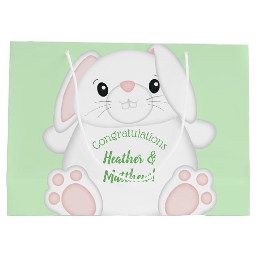 Bunny Rabbit Baby shower Groot Cadeauzakje (Achterkant)