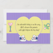 Bunny Rabbit Baby shower Invitation Baby Kaart (Voorkant)