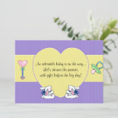 Bunny Rabbit Baby shower Invitation Baby Kaart (Staand voorkant)