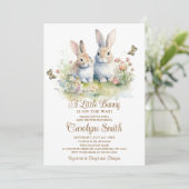 Bunny Rabbit Baby shower Invitation Kaart (Staand voorkant)