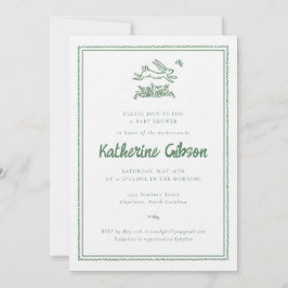 Bunny Rabbit Baby Shower Invitation Kaart