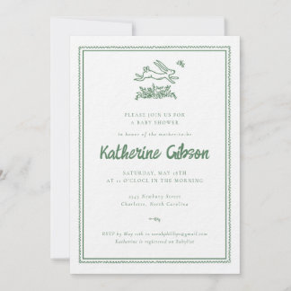 Bunny Rabbit Baby Shower Invitation Kaart