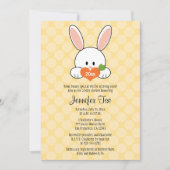 Bunny Rabbit Baby Shower Invitation Yellow Kaart (Voorkant)