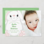 Bunny Rabbit Baby shower Kaart (Voorkant / Achterkant)