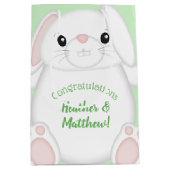 Bunny Rabbit Baby shower Medium Cadeauzakje (Voorkant)