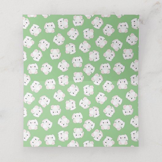 Bunny Rabbit Baby shower Plaatskaartje (Binnenkant ongevouwen)