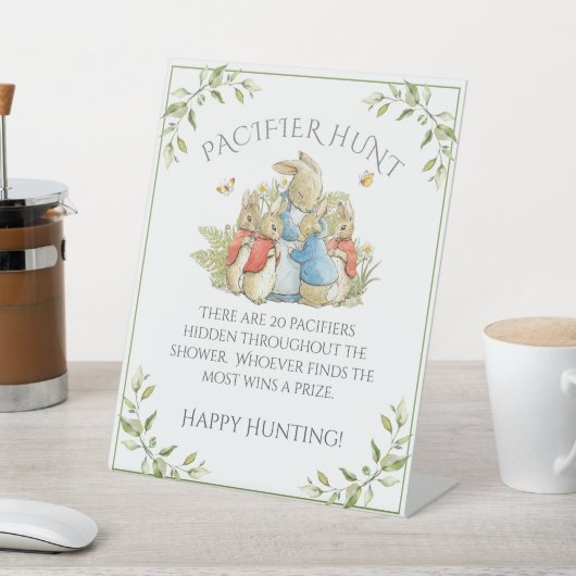 Bunny Rabbit Baby shower Reclamebord Met Voetstuk (Insitu)