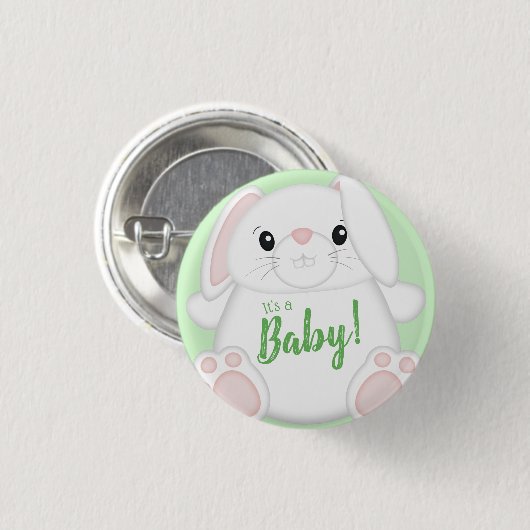 Bunny Rabbit Baby shower Ronde Button 3,2 Cm (Voorkant /achterkant)