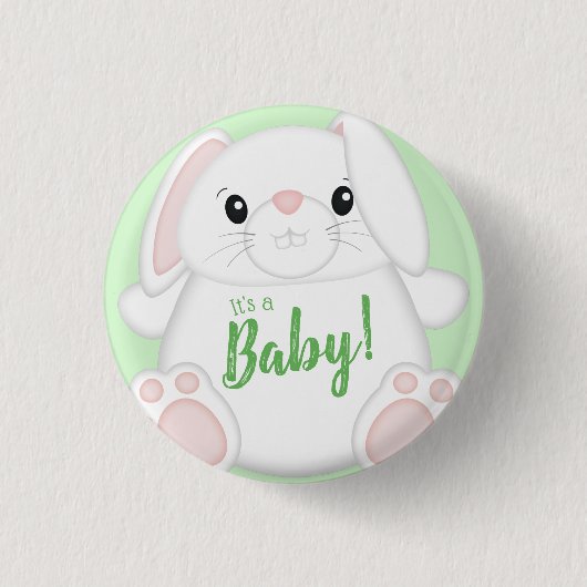Bunny Rabbit Baby shower Ronde Button 3,2 Cm (Voorkant)