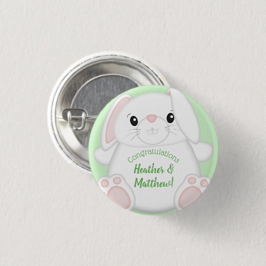 Bunny Rabbit Baby shower Ronde Button 3,2 Cm (Voorkant /achterkant)