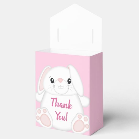 Bunny Rabbit Baby shower Roze Bedankdoosjes (Geopend)
