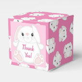 Bunny Rabbit Baby shower Roze Bedankdoosjes (Voorkant Zijde)