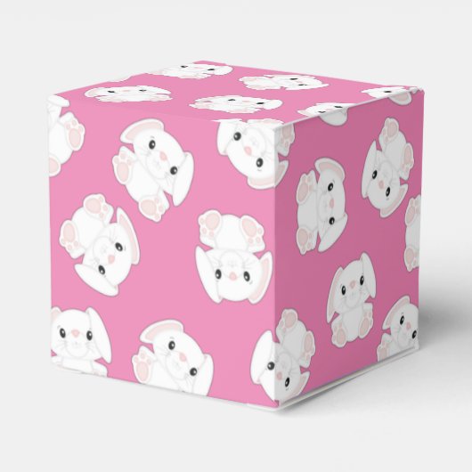 Bunny Rabbit Baby shower Roze Bedankdoosjes (Achterkant)