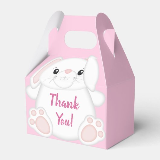 Bunny Rabbit Baby shower Roze Bedankdoosjes (Achterkant)
