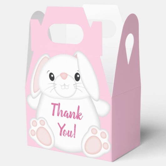 Bunny Rabbit Baby shower Roze Bedankdoosjes (Geopend)