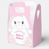 Bunny Rabbit Baby shower Roze Bedankdoosjes (Geopend)