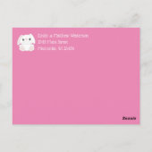 Bunny Rabbit Baby shower Roze Briefkaart (Achterkant)