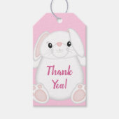 Bunny Rabbit Baby shower Roze Cadeaulabel (Voorkant)