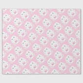 Bunny Rabbit Baby shower Roze Cadeaupapier (Vlak)