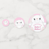 Bunny Rabbit Baby shower Roze Confetti (Achterkanten)