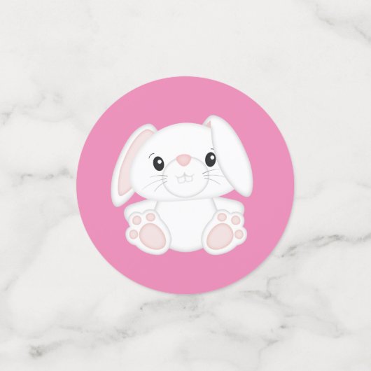 Bunny Rabbit Baby shower Roze Confetti (Kleine voorkant)