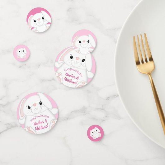 Bunny Rabbit Baby shower Roze Confetti (Groep)