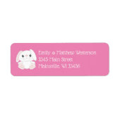 Bunny Rabbit Baby shower Roze Etiket (Voorkant)